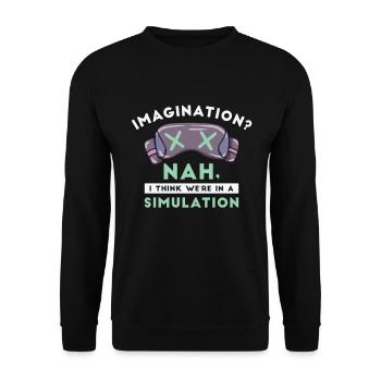 Simulation Sci Fi Futuristisch Verschwörung - Unisex Pullover - Schwarz - Vorne - Alina (178cm) & Michal (187cm)