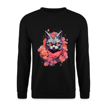 Chat fou - Sweat-shirt Unisexe - noir - Devant - Alina (178cm) & Michal (187cm)