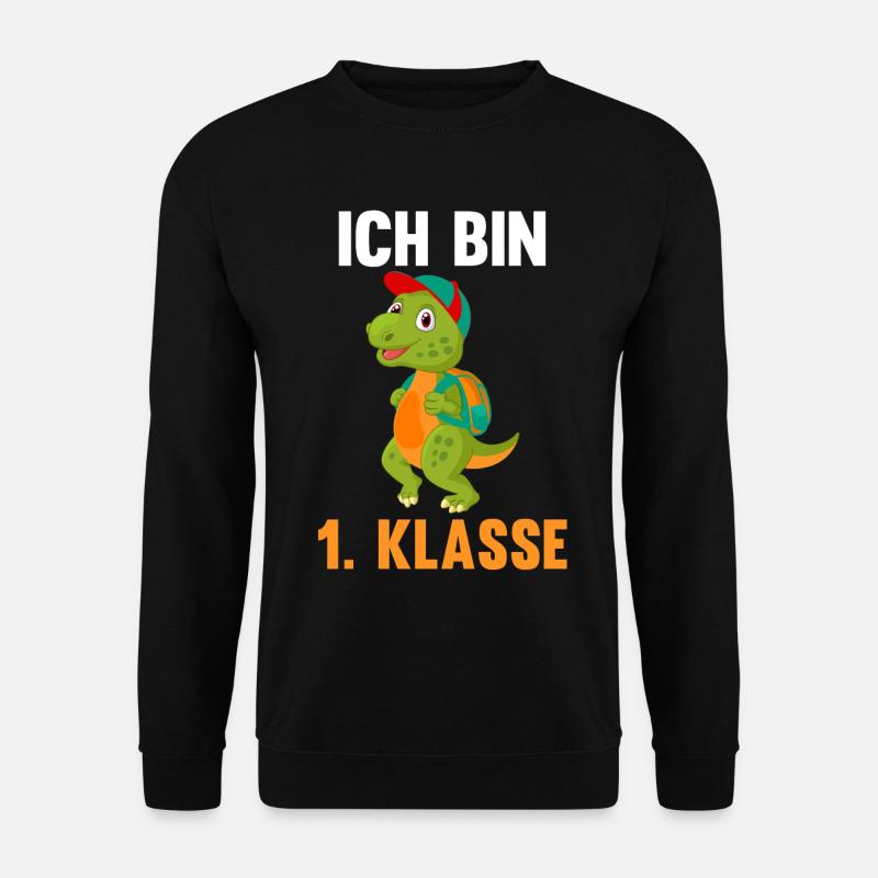 Schulkind Schulbeginn Erste Klasse Dinosaurier Ein - Unisex Pullover - Schwarz