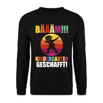 Schulkind Schulbeginn Erste Klasse Kindergarten Ei - Unisex Pullover - Schwarz - Vorne - Alina (178cm) & Michal (187cm)