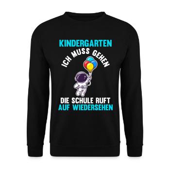 Schulkind Schulbeginn Erste Klasse Astronaut Einsc - Unisex Pullover - Schwarz - Vorne - Alina (178cm) & Michal (187cm)