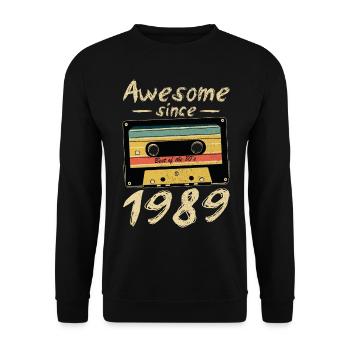 1989 Anniversaire 1989 Né Cadeau d’anniversaire - Sweat-shirt Unisexe - noir - Devant - Alina (178cm) & Michal (187cm)