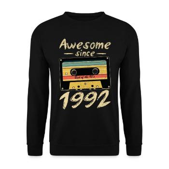 1992 Geburtstag 1992 Geboren Geburtstagsgeschenk - Unisex Pullover - Schwarz - Vorne - Alina (178cm) & Michal (187cm)