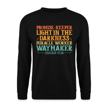 Promise Keeper Light In Darkness - Unisex Sweatshirt - black - Front - Alina (178cm) & Michal (187cm)