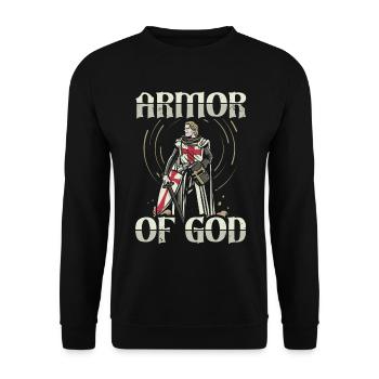 Armor of God Templar Knight Christian Faith - Unisex Sweatshirt - black - Front - Alina (178cm) & Michal (187cm)