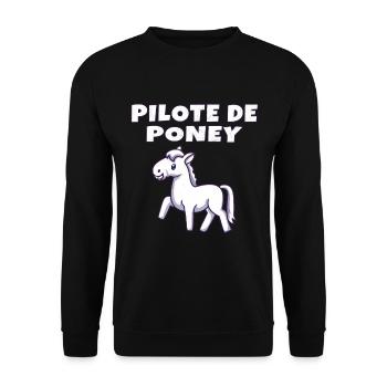 Pilote de poney - Sweat-shirt Unisexe - noir - Devant - Alina (178cm) & Michal (187cm)