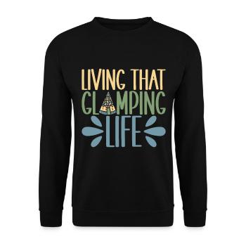 Glamping Glamper - Unisex Pullover - Schwarz - Vorne - Alina (178cm) & Michal (187cm)