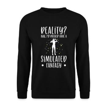 Simulation Fantasie Realität Science Fiction - Unisex Pullover - Schwarz - Vorne - Alina (178cm) & Michal (187cm)