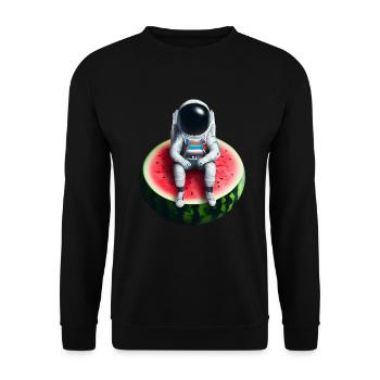 Astronaute sur pastèque - Sweat-shirt Unisexe - noir - Devant - Alina (178cm) & Michal (187cm)