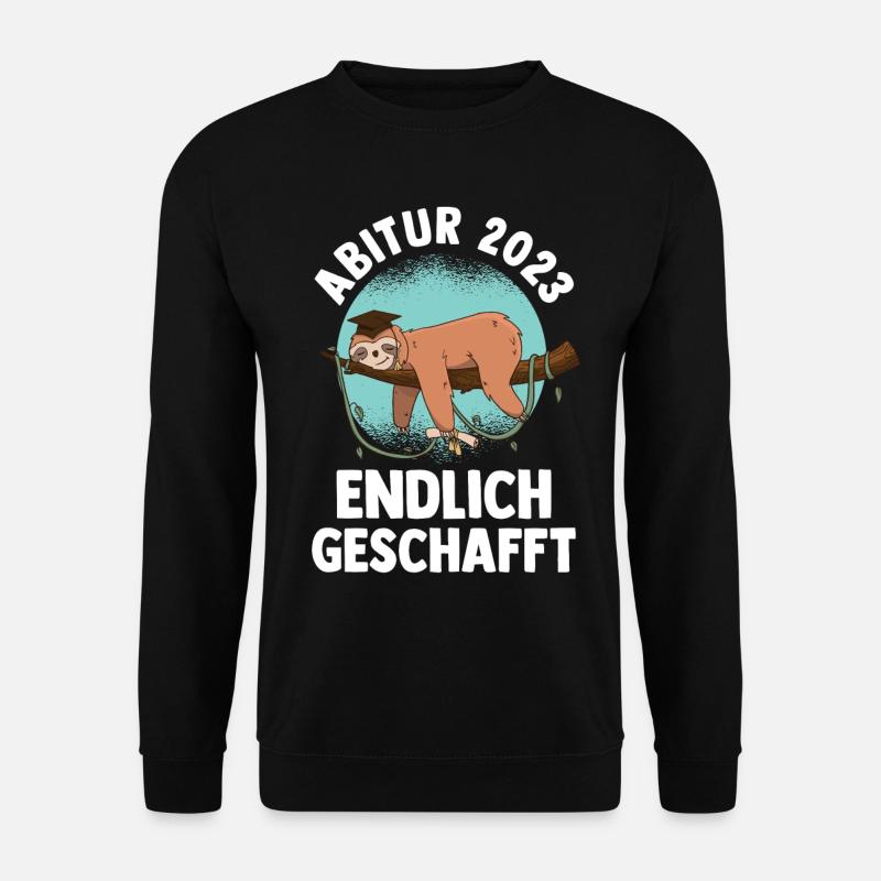 Abiturienten Abschluss Faultier 2023 Abitur - Unisex Pullover - Schwarz