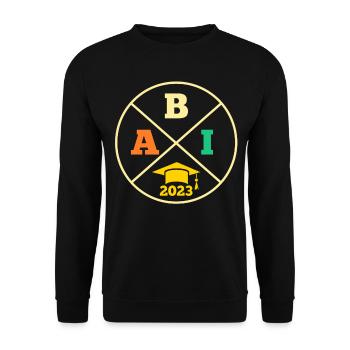 Abiturienten Abschluss 2023 Abitur - Unisex Pullover - Schwarz - Vorne - Alina (178cm) & Michal (187cm)