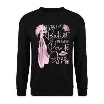 Ballet Danseuse Danse Ballerine - Sweat-shirt Unisexe - noir - Devant - Alina (178cm) & Michal (187cm)