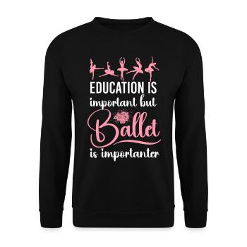 Ballet Dancer Dance Girl Ballerina - Unisex Pullover - Schwarz - Vorne - Alina (178cm) & Michal (187cm)