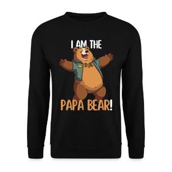 Papa Bear Cartoon Bear Design pour les pères fiers - Sweat-shirt Unisexe - noir - Devant - Alina (178cm) & Michal (187cm)