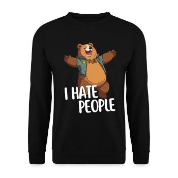 I Hate People - Strong design with sarcasm - Unisex Sweatshirt - black - Front - Alina (178cm) & Michal (187cm)