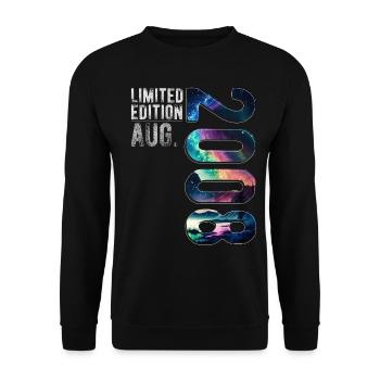 Limited Edition 2008 August Geburtstag Nordlichter - Unisex Pullover - Schwarz - Vorne - Alina (178cm) & Michal (187cm)