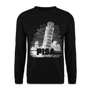 Pisa Florence The Leaning Tower Pisa Souvenir Retro - Unisex Sweatshirt - black - Front - Alina (178cm) & Michal (187cm)