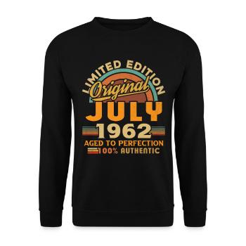 Naissance: juillet 1962, anniversaire: juillet 1962 - Sweat-shirt Unisexe - noir - Devant - Alina (178cm) & Michal (187cm)