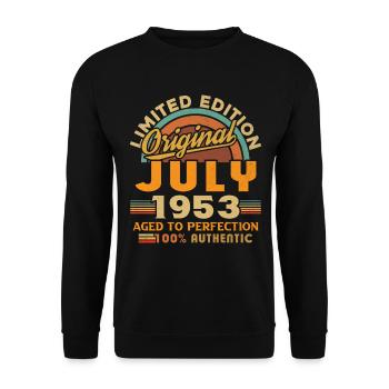 Vintage geboren Juli 1953 Geburtstag Juli 1953 - Unisex Sweatshirt - black - Front - Alina (178cm) & Michal (187cm)