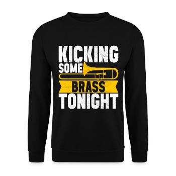 Posaune Trombone - Sweat-shirt Unisexe - noir - Devant - Alina (178cm) & Michal (187cm)