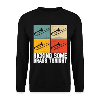 Posaune Trombone - Sweat-shirt Unisexe - noir - Devant - Alina (178cm) & Michal (187cm)