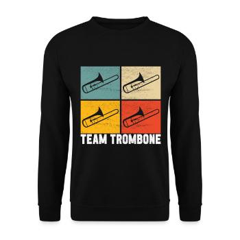 Posaune Trombone - Sweat-shirt Unisexe - noir - Devant - Alina (178cm) & Michal (187cm)