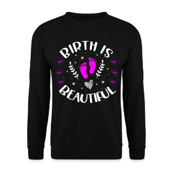 Doula Hebamme Geburt Geburt Schwangerschaft - Unisex Pullover - Schwarz - Vorne - Alina (178cm) & Michal (187cm)