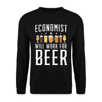Économiste Profession Économie Professeur d’économie - Sweat-shirt Unisexe - noir - Devant - Alina (178cm) & Michal (187cm)