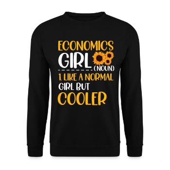 Économiste Profession Économie Professeur d’économie - Sweat-shirt Unisexe - noir - Devant - Alina (178cm) & Michal (187cm)