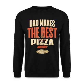 Daddy makes the best pizza lover father's day - Unisex Sweatshirt - black - Front - Alina (178cm) & Michal (187cm)