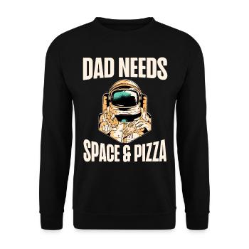 Daddy makes the best pizza lover father's day - Unisex Sweatshirt - black - Front - Alina (178cm) & Michal (187cm)