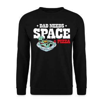 Daddy makes the best pizza lover father's day - Unisex Sweatshirt - black - Front - Alina (178cm) & Michal (187cm)