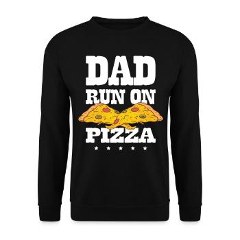 Daddy runs on pizza lover Best dad of all - Unisex Sweatshirt - black - Front - Alina (178cm) & Michal (187cm)