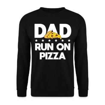 Papa Run On Pizza Lover Best Papa Ever - Unisex Sweatshirt - black - Front - Alina (178cm) & Michal (187cm)