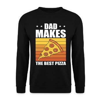 Daddy makes the best pizza lover father's day - Unisex Sweatshirt - black - Front - Alina (178cm) & Michal (187cm)