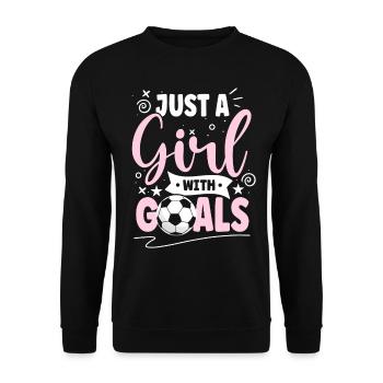 Just A Girl With Goals Soccer Player Sports - Unisex Sweatshirt - black - Front - Alina (178cm) & Michal (187cm)