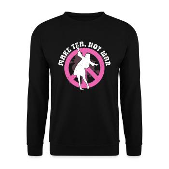 Hippie Peace Sign Peace Flowers Flower Child - Unisex Sweatshirt - black - Front - Alina (178cm) & Michal (187cm)