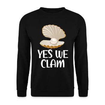 Yes We Clam Shell Collection Shells Beach Combs - Unisex Sweatshirt - black - Front - Alina (178cm) & Michal (187cm)