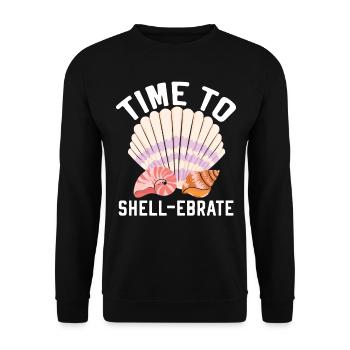 Time to collect shells Shell collecting Beachcombin - Unisex Sweatshirt - black - Front - Alina (178cm) & Michal (187cm)