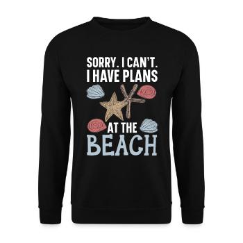 Fewer people, more shell-collecting beach combs St - Unisex Sweatshirt - black - Front - Alina (178cm) & Michal (187cm)