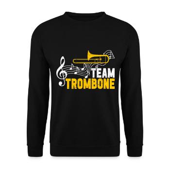Posaune Trombone - Sweat-shirt Unisexe - noir - Devant - Alina (178cm) & Michal (187cm)