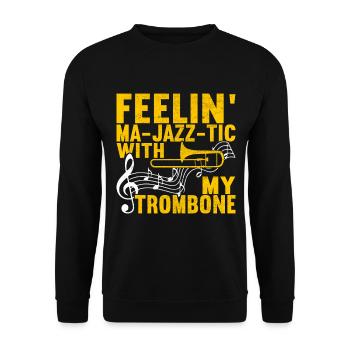 Posaune Trombone - Sweat-shirt Unisexe - noir - Devant - Alina (178cm) & Michal (187cm)