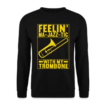 Posaune Trombone - Sweat-shirt Unisexe - noir - Devant - Alina (178cm) & Michal (187cm)