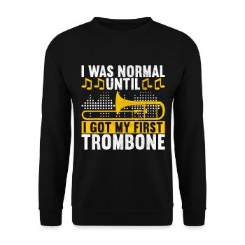 Posaune Trombone - Sweat-shirt Unisexe - noir - Devant - Alina (178cm) & Michal (187cm)