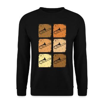 Posaune Trombone - Sweat-shirt Unisexe - noir - Devant - Alina (178cm) & Michal (187cm)