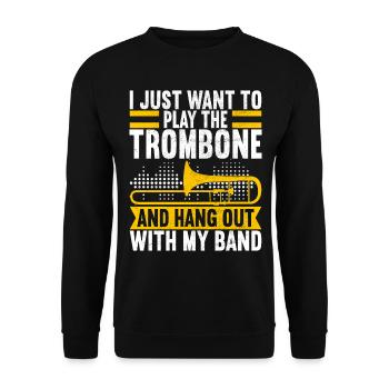 Posaune Trombone - Sweat-shirt Unisexe - noir - Devant - Alina (178cm) & Michal (187cm)