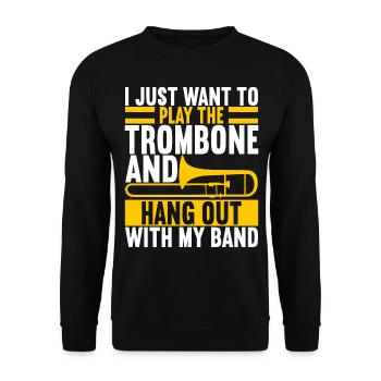 Posaune Trombone - Sweat-shirt Unisexe - noir - Devant - Alina (178cm) & Michal (187cm)