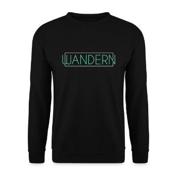 Wandern Schriftzug - Unisex Pullover - Schwarz - Vorne - Alina (178cm) & Michal (187cm)