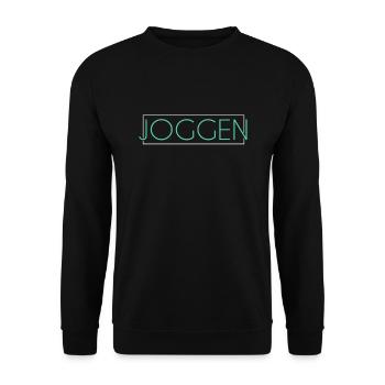 Joggen Schriftzug - Unisex Pullover - Schwarz - Vorne - Alina (178cm) & Michal (187cm)