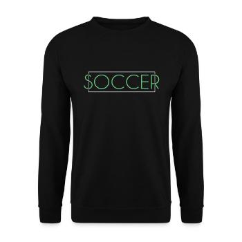 Fußball Schriftzug - Unisex Pullover - Schwarz - Vorne - Alina (178cm) & Michal (187cm)